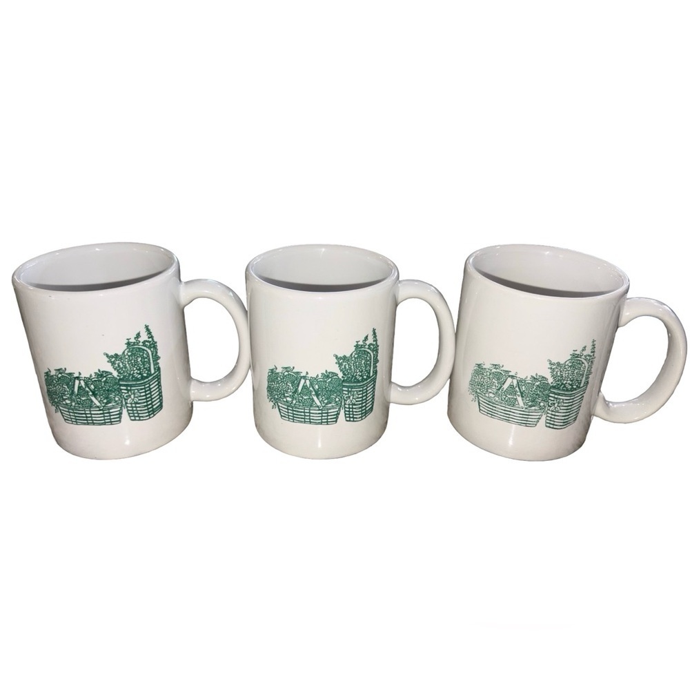Longaberger Basket Mugs Set of 3 Vintage Made in USA Consultant Gift Coffee Cups